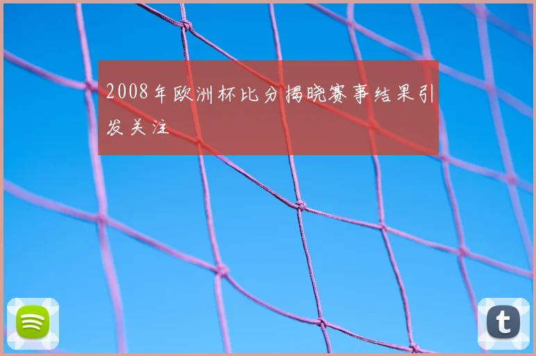 2008年欧洲杯比分揭晓赛事结果引发关注